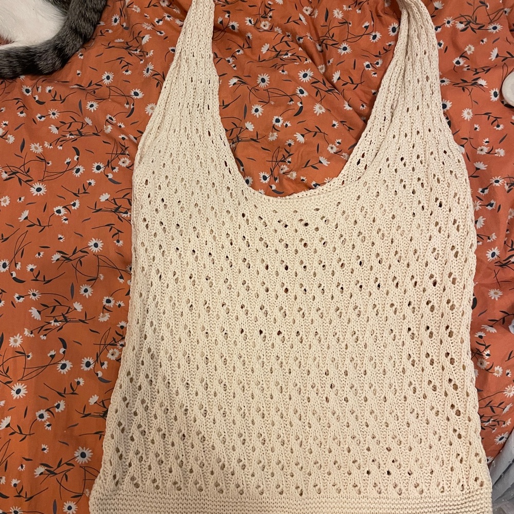 Cream Knit Bag